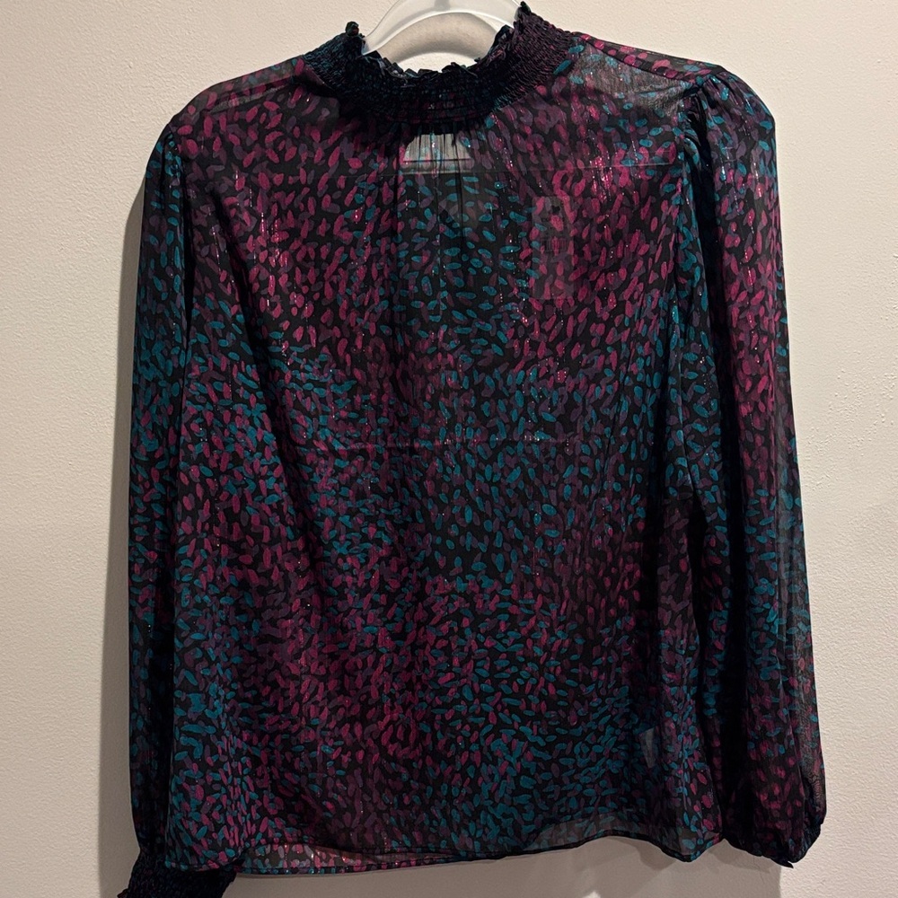 Elegant Multicolor Sheer Women's Top size L